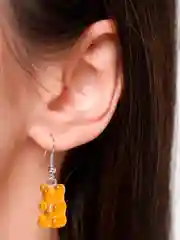 Белый серьги в форме мармеладных мишек - "Jelly Bear", 3.8 см
