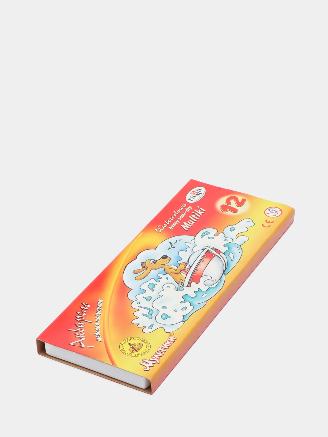 Акварель Гамма "Мультики", медовая, 12 цветов, без кисти, картон. упак.