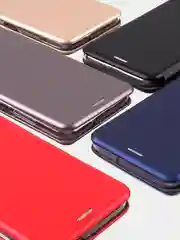 Золотой чехол-книжка для Samsung A03S Самсунг А03С книжка с магнитным замком, карман для карты