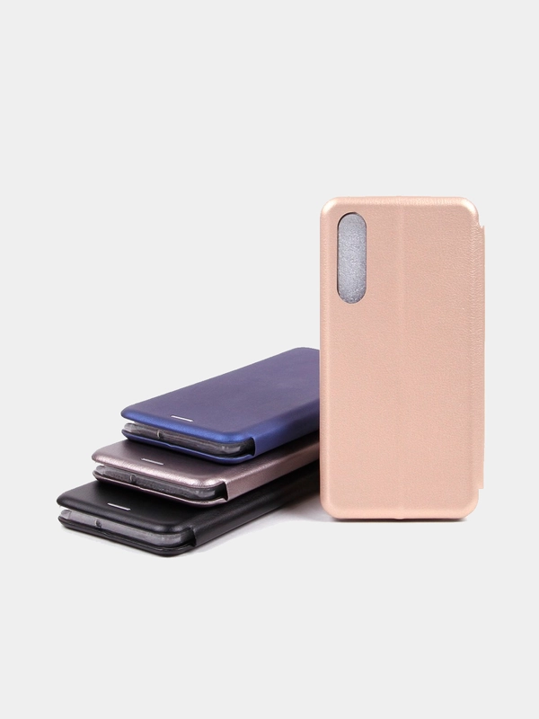 Чехол-книжка для HUAWEI P30 Черный и Золотой цвета с карманом для карт