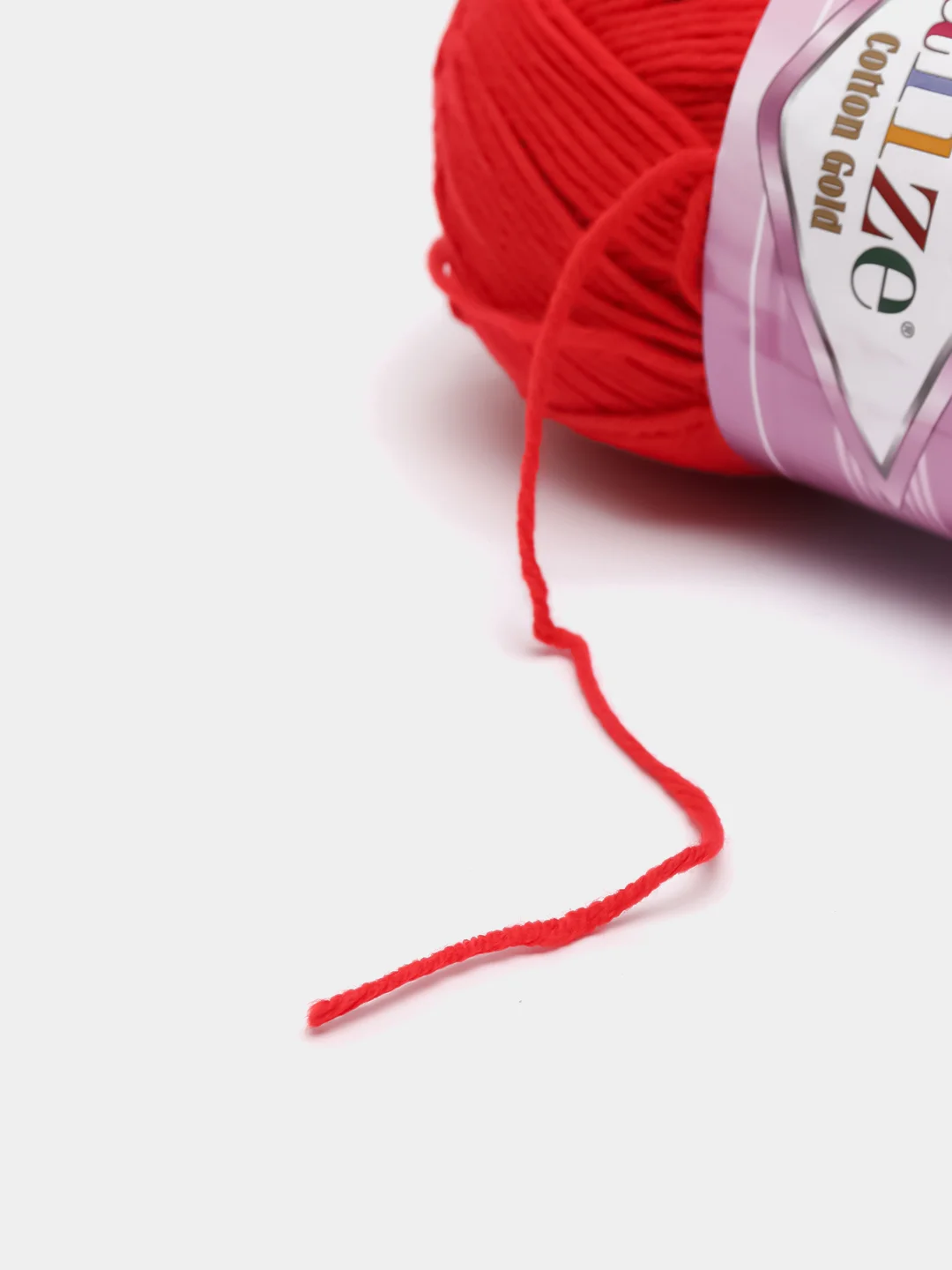 Красный пряжа Alize Cotton Gold 55% Хлопок 45% Акрил 100г 330м Ализе Коттон Голд