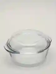 Кастрюля в духовку 2,1л стеклянная с крышкой, форма жаропрочная, запекание в СВЧ
