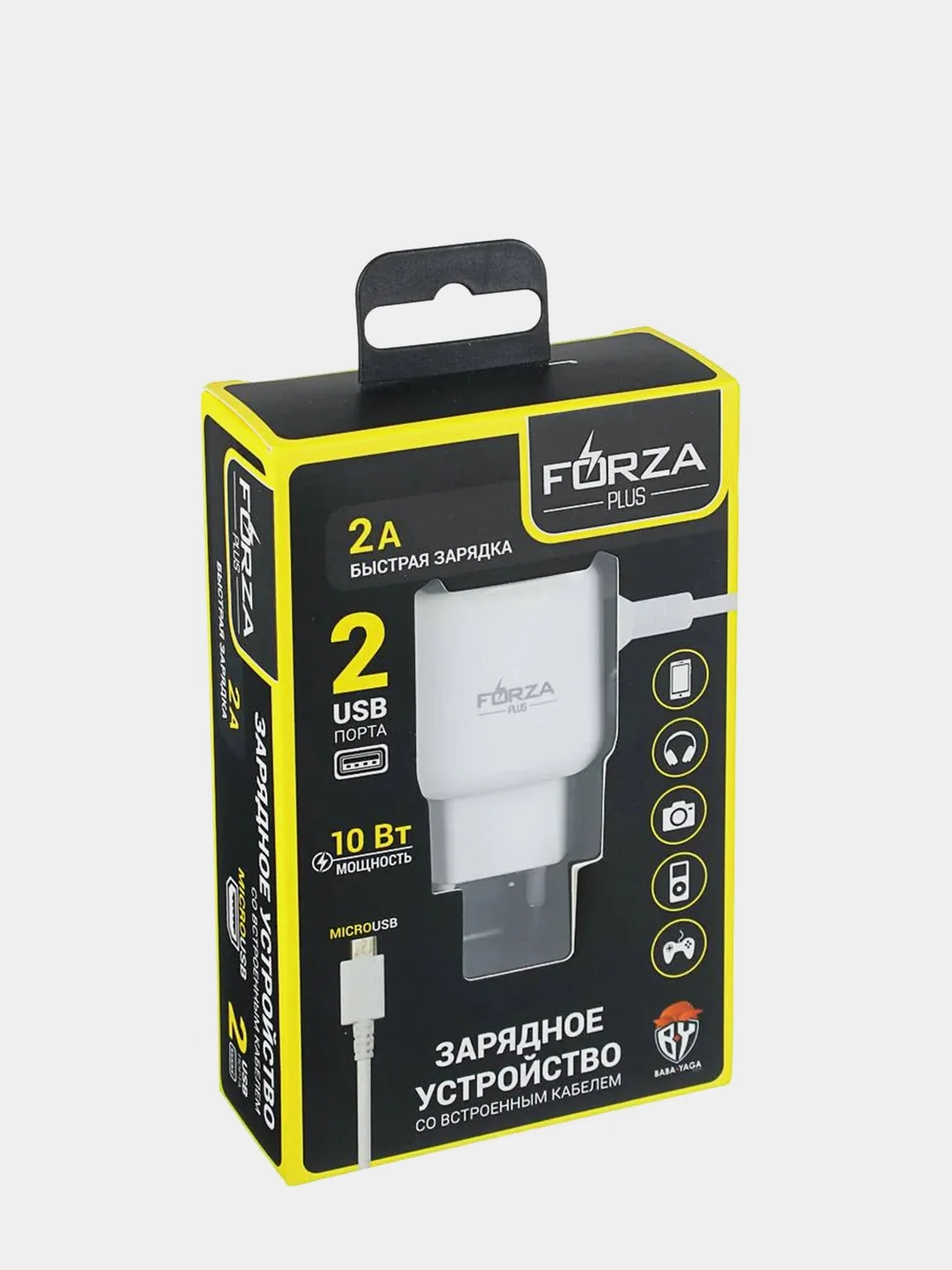 Сетевое зарядное устройство "Старт", встроенный кабель, 2 x USB, 2А, 5В, белый, 916-065