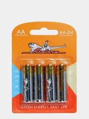 Батарейки Airline AA-04 LR6/AA щелочные, 4 штуки, блистер