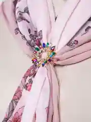 Бежевый меланж брошь-зажим