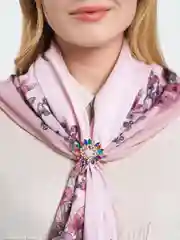 Бежевый меланж брошь-зажим