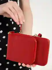 Красный женский клатч-кошелек