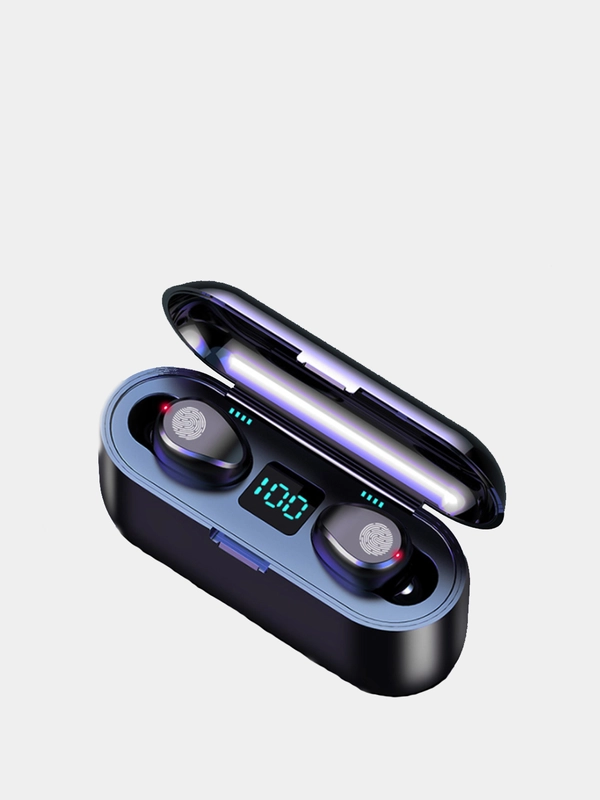 Беспроводные наушники F9 с микрофоном, Power Bank
