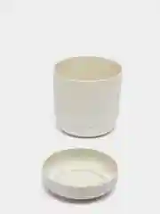 Белый кашпо горшок для цветов с поддоном "Вельвет" IDEA