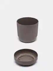 Белый кашпо горшок для цветов с поддоном "Вельвет" IDEA