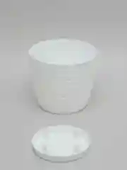 Белый кашпо горшок для цветов с поддоном "Дюна", IDEA