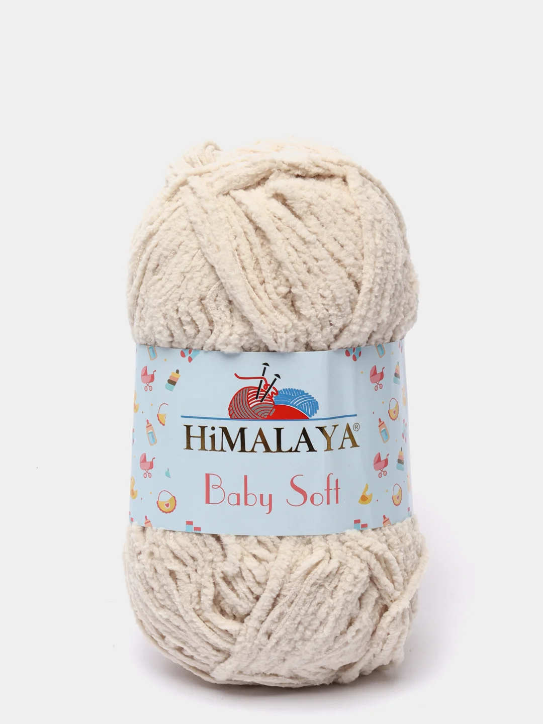 Кремовый пряжа плюшевая Himalaya "Baby Soft", 100% полиэстер, 115 м, 50 г