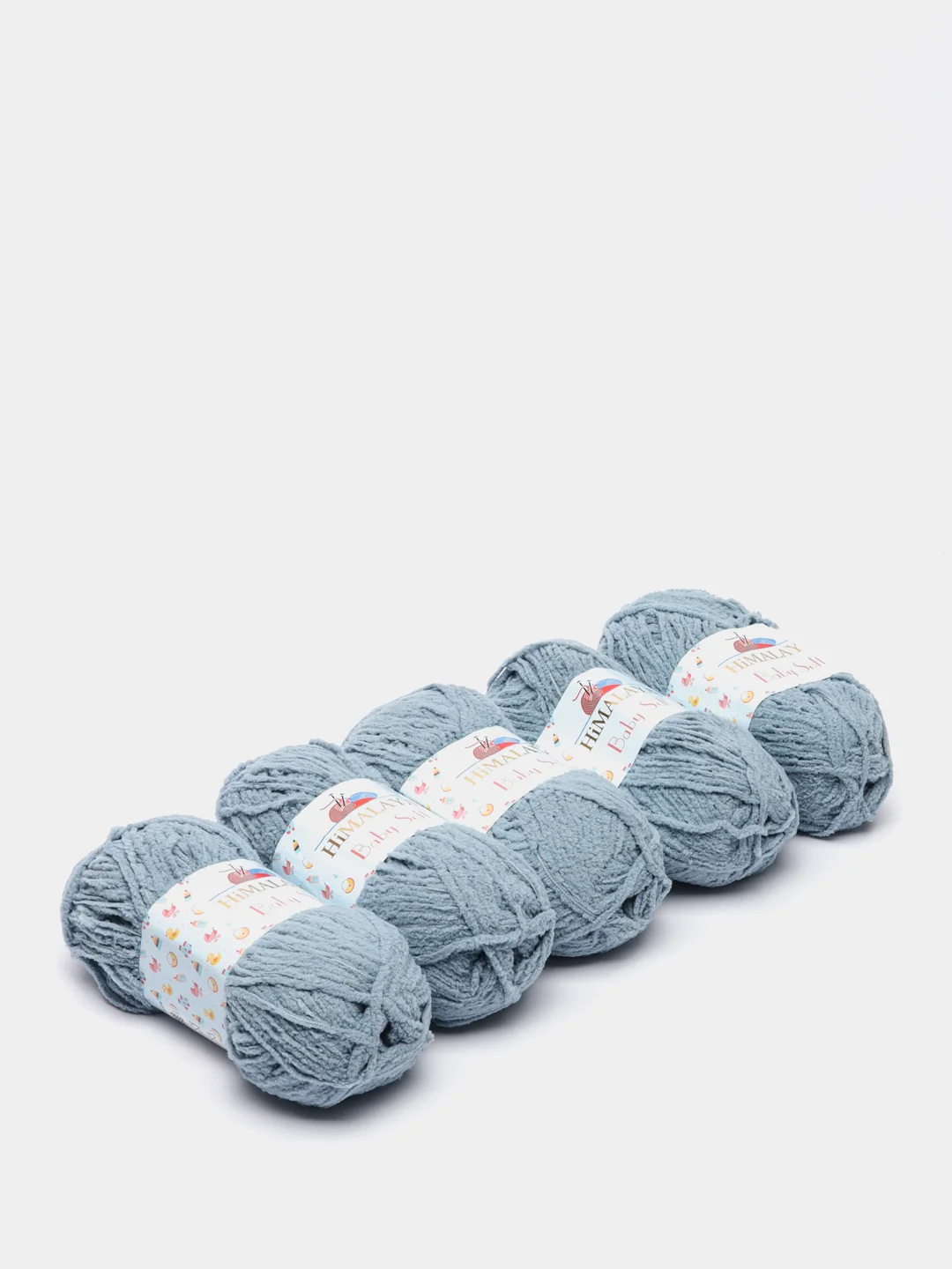 Серый пряжа плюшевая Himalaya "Baby Soft", 100% полиэстер, 115 м, 50 г, 5 штук