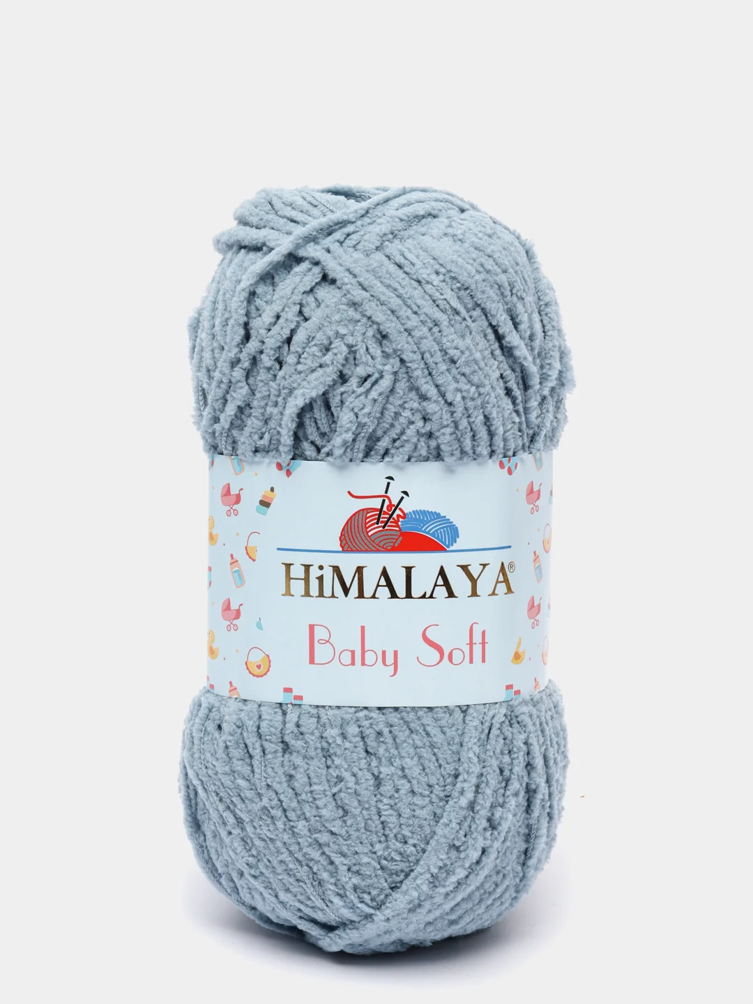 Серый пряжа плюшевая Himalaya "Baby Soft", 100% полиэстер, 115 м, 50 г, 5 штук