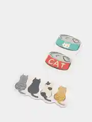 Серый набор из 45 наклеек на тему: кошки, планеты, пингвины, котята, космос