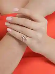 Розовый женское кольцо с лисой