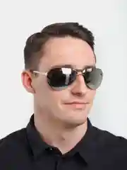 Серебряный очки имиджевые с поляризацией, мужские