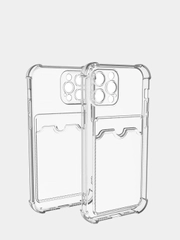 Чехол для iPhone XR 11, 12, 13, Pro, Max силикон, карта, с карманом для карт(Картхолдер)