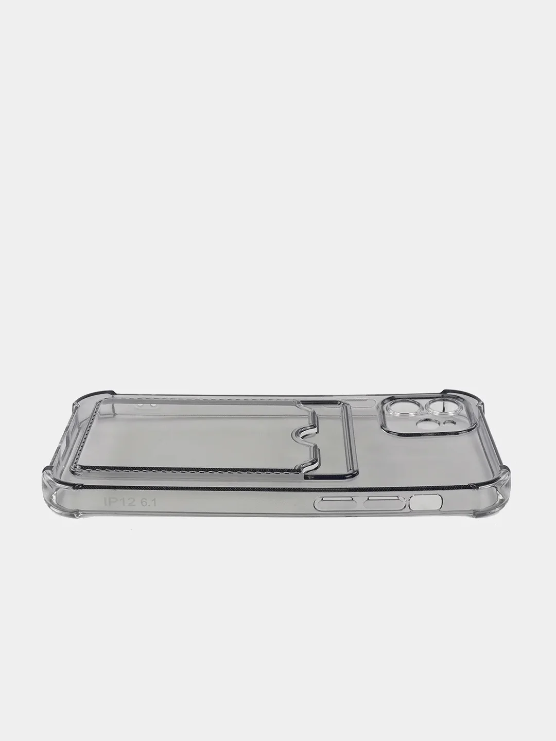 Серый чехол для iPhone XR 11, 12, 13, Pro, Max силикон, карта, с карманом для карт(Картхолдер)