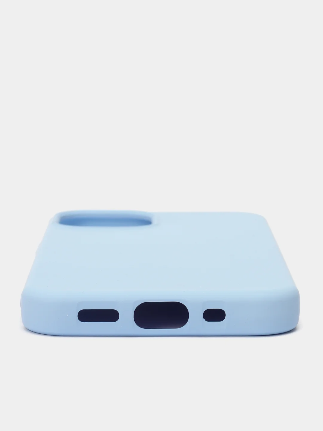 Небесно-голубой чехол Apple iPhone 12 mini (5.4") silicone case силиконовый с закрытым низом бархат внутри