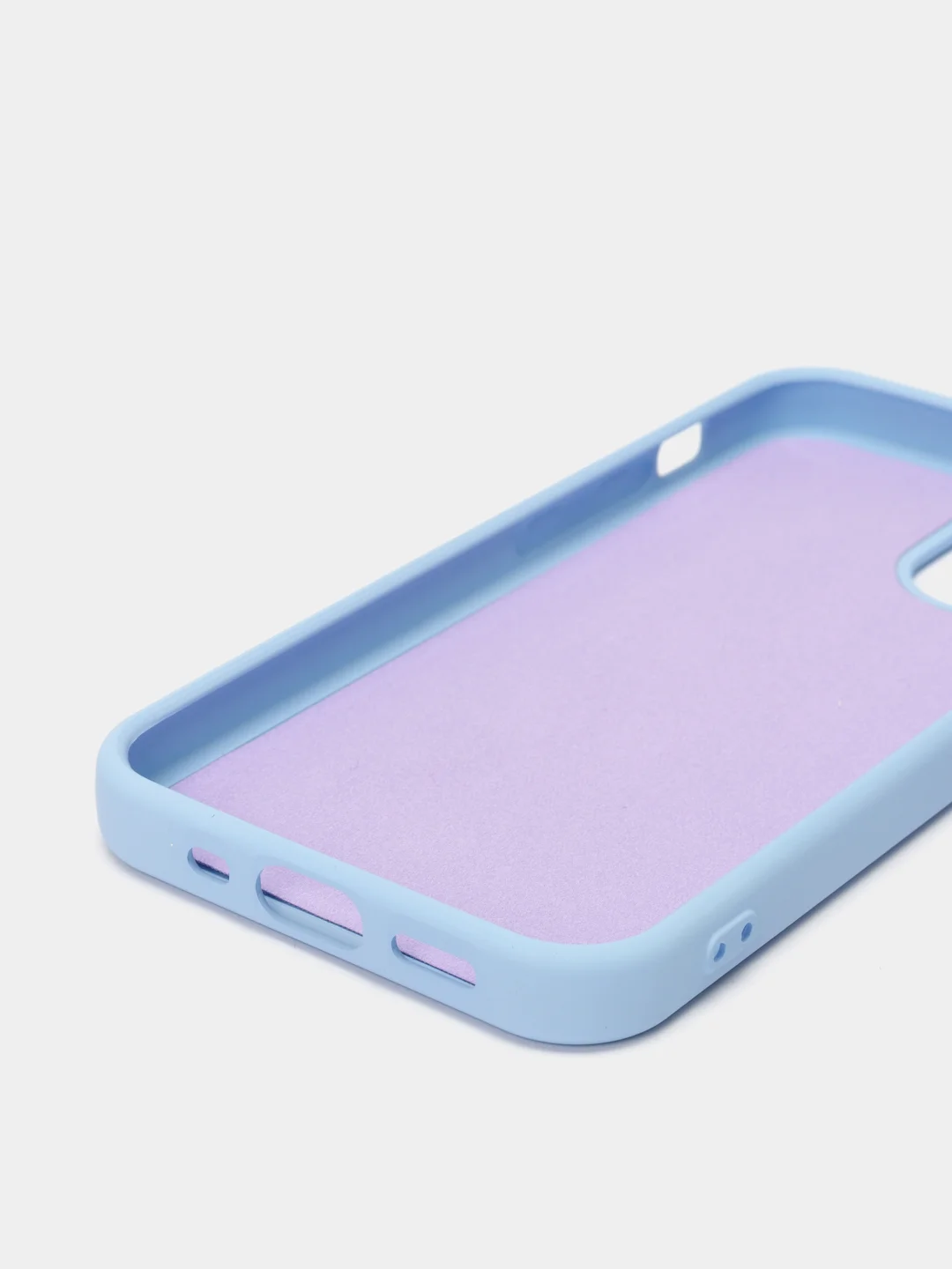 Небесно-голубой чехол Apple iPhone 12 mini (5.4") silicone case силиконовый с закрытым низом бархат внутри