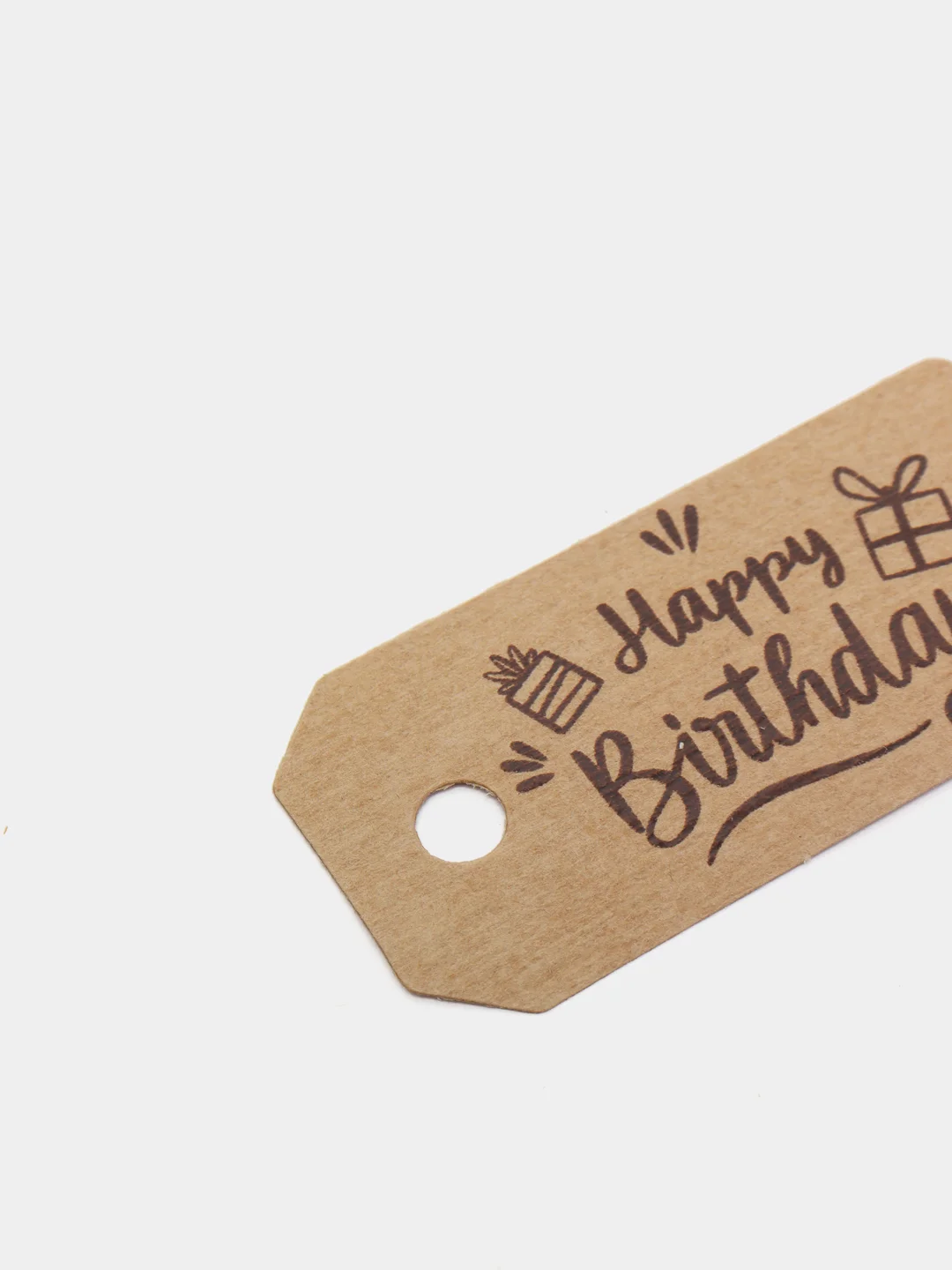 Бирка крафт "Happy Birthday", набор 50шт, для оформления подарка, праздника, сувениров