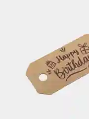 Бирка крафт "Happy Birthday", набор 50шт, для оформления подарка, праздника, сувениров