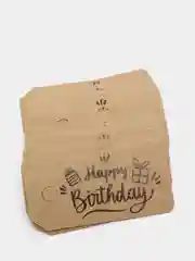 Бирка крафт "Happy Birthday", набор 50шт, для оформления подарка, праздника, сувениров