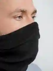 Черный шарф - труба, балаклава, снуд двойной, флисовый, зимний,
