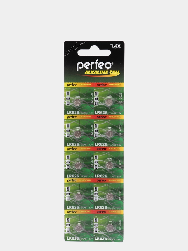 Батарейки Perfeo AG4, LR626, G4, 377, SR626SW, LR66, SR66, для часов