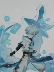 Голубой фигурки Genshin Impact, Геншин, акриловая, 2D