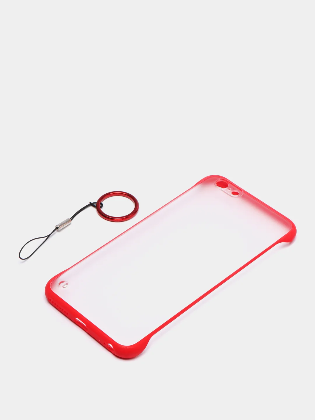 Красный чехол для Apple iPhone 6 Plus / 6s Plus, прозрачный, с держателем