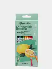 Карандаши цветные Профи-Арт, 12 цветов, круглые, с ластиком