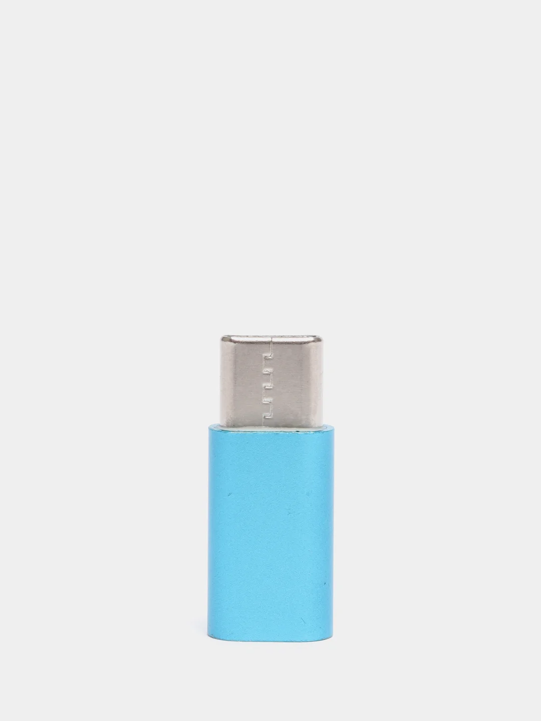 Бирюзовый адаптер переходник USB Type-C otg micro USB