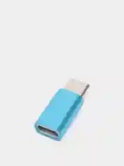 Бирюзовый адаптер переходник USB Type-C otg micro USB