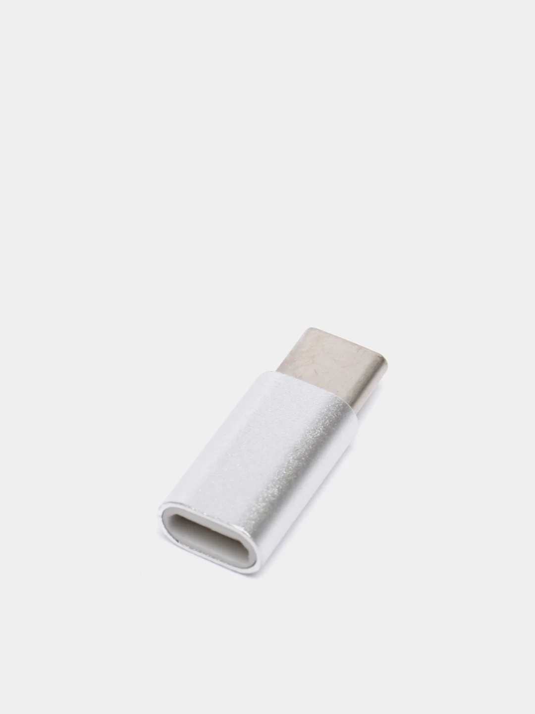 Серебряный адаптер переходник USB Type-C otg micro USB