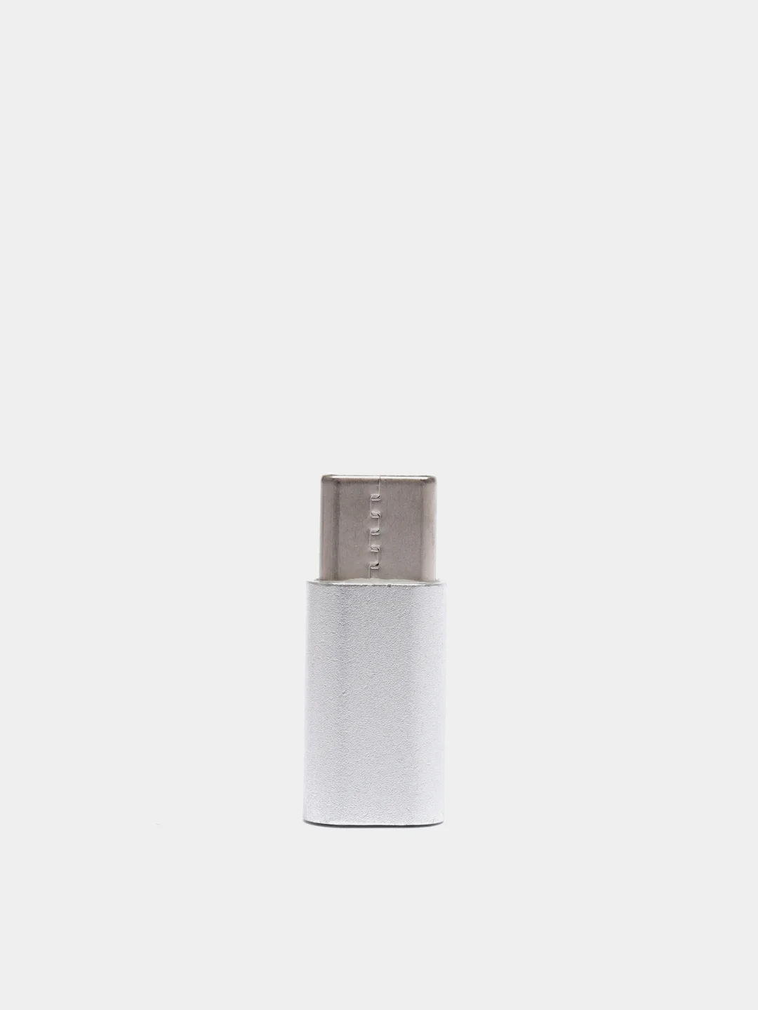 Серебряный адаптер переходник USB Type-C otg micro USB