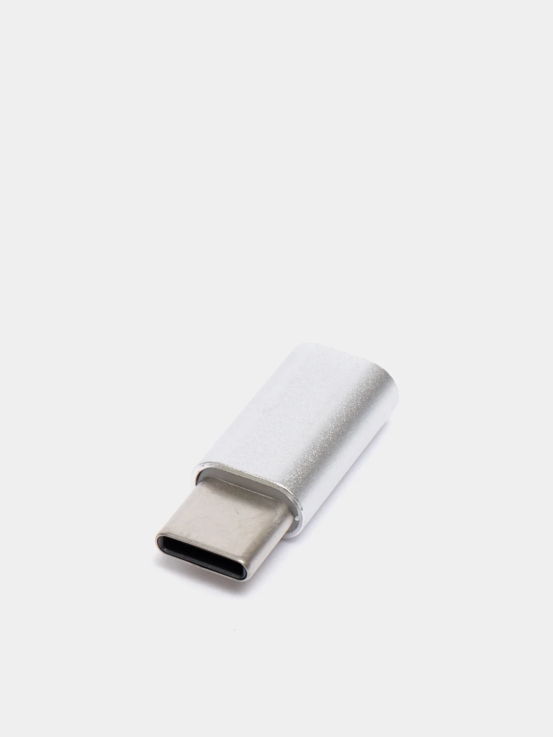 Серебряный адаптер переходник USB Type-C otg micro USB