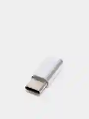 Серебряный адаптер переходник USB Type-C otg micro USB