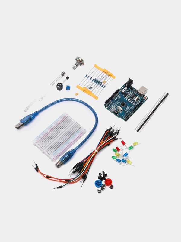 Стартовый набор на базе контроллера Arduino Uno, с обучающим курсом