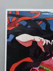Алый плакат аниме Клинок рассекающий демонов, ДжоДжо, JoJo, Kimetsu no Yaiba