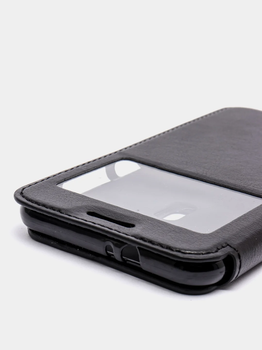 Черный чехол-книга Asus Ze520kl(max 3)/ Zx551ml( Zoom),с окном, подставкой