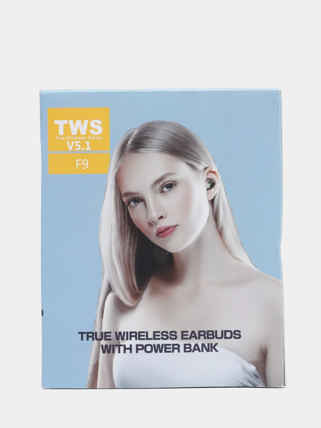 Черный наушники беспроводные tws F9, Bluetooth 5.2, гарнитура