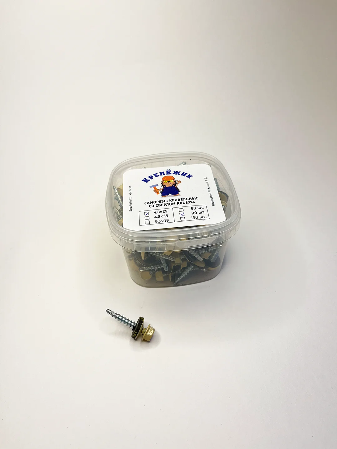 Кровельные саморезы со сверлом, 4,8х29, RAL1014, слоновая кость