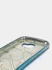 Голубой силиконовый чехол Samsung A3 2016/Самсунг А3 2016 сетка со стразами