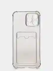 Серый чехол для iPhone XR 11, 12, 13, Pro, Max силикон, карта, с карманом для карт(Картхолдер)