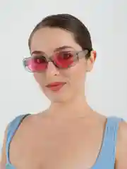 Серый металлик солнцезащитные очки, прямоугольные
