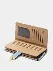 Светло-синий кошелек женский, из экокожи, 4 цвета
