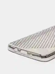 Серебряный чехол Samsung J5 Prime, G570, силиконовый с стразами