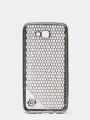 Серебряный чехол Samsung J5 Prime, G570, силиконовый с стразами